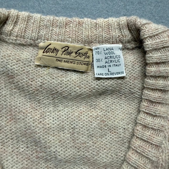 Vintage‎ Carson's 70%wool Made in Italy vest | Grandpacore Quiet Luxury Oatmeal - Picture 3 of 6